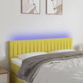 vidaXL Čelo postele s LED zelené 144x5x78/88 cm látka