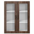 vidaXL Nástenný sklenený kabinet LUCCA Hnedý dub 80 x 31 x 100 cm