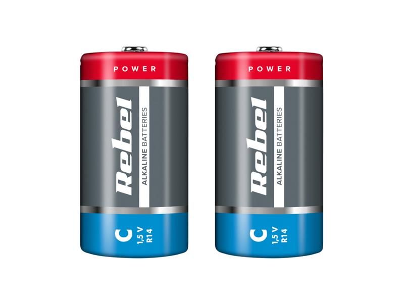 Batéria C (R14) alkalická REBEL Alkaline 2ks / shrink BAT0063