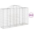 vidaXL Oblúkové gabionové koše 13 ks 200x50x120/140 cm pozink. železo