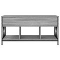 vidaXL Konferenčný stolík sivý sonoma 100x55x50 cm kompoz. drevo a kov