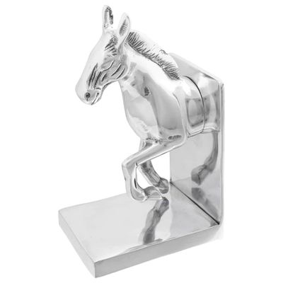 vidaXL Zarážky na knihy 2 pcs Strieborná 11 x 14 x 25 cm Hliník