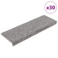 vidaXL Schodové rohože 30 ks 65x21x4 cm sivé s obdĺžnikovým okrajom