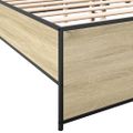 vidaXL Posteľný rám dub sonoma 135x190 cm kompozitné drevo a kov