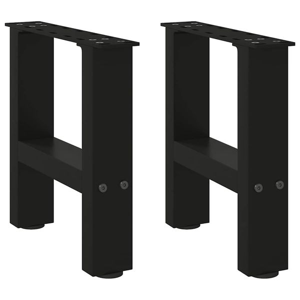 vidaXL Nohy konferenčného stolíka, čierne, 2 ks, 30 x (30-31) cm, oceľové