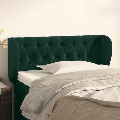 vidaXL Čelo postele so záhybmi tmavozelený 93x23x78/88 cm zamat