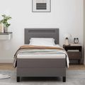 vidaXL Posteľ s pružinovým rámom Sivá 90 x 190 cm Umelá koža