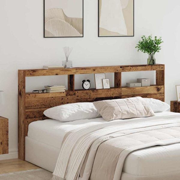 vidaXL Zadné čelo Staré drevo 200 x 17 x 102 cm Kompozitné drevo