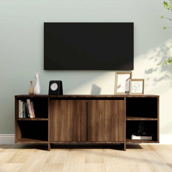 vidaXL TV skrinka hnedý dub 130x35x50 cm drevotrieska