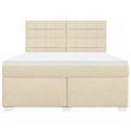 vidaXL Posteľný rám boxspring s matracom krémový 180x200 cm látka