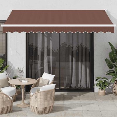 vidaXL Automaticky zaťahovacia markíza hnedá 350x250 cm