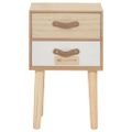 vidaXL Nočný stolík z borovicového dreva s 2 zásuvkami 30x25x49,5 cm