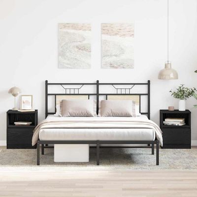vidaXL Nočný stolík 2 pcs Čierny dub 40 x 40 x 50 cm Kompozitné drevo