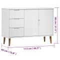 vidaXL Komoda MOLDE, biela 113x40x80 cm, borovicový masív