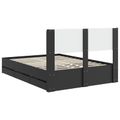 vidaXL Posteľový rám s úložným priestorom a čelom Čierna 140 x 190 cm