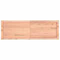 vidaXL Nástenná polica bledohnedá 120x40x(2-6) cm ošetrený masívny dub