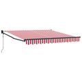 vidaXL Sklopná markíza Červená a Biela 300 x 250 cm Polyester a kov