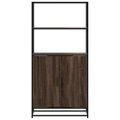vidaXL Vysoká skrinka hnedý dub 68x35x139 cm kompozitné drevo+kov