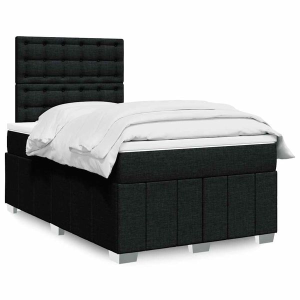 vidaXL Boxspring posteľ s matracom čierna 120x190 cm látka