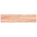 vidaXL Stolová doska bledohnedá 220x50x(2-4) cm ošetrený masívny dub