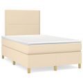 vidaXL Boxspring posteľ s matracom krémový 120x200 cm látka