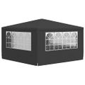 vidaXL Profesionálny párty stan+bočné steny 4x4 m, antracitový 90 g/m²