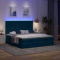 vidaXL Osmanský rám postele s matracmi tmavomodrá 160x200 cm zamat