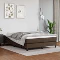 vidaXL Posteľný rám s boxspringom hnedý 140x190 cm umelá koža