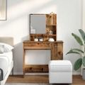 vidaXL toaletný stolík so zrkadlom Old Wood 86,5x35x136 cm