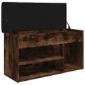 vidaXL Lavička na topánky dymový dub 82x32x45,5 cm kompozitné drevo