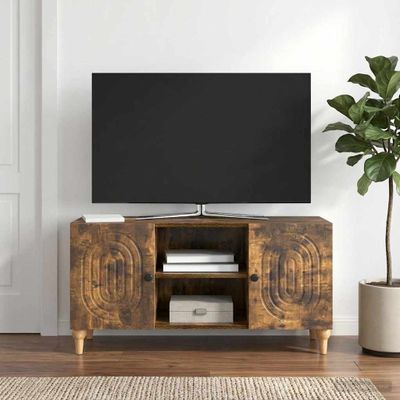 vidaXL TV skrinka Dymový dub 102 x 34,5 x 50 cm Kompozitné drevo