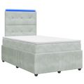 vidaXL LED boxspring posteľ s matracom Svetlosivá 120 x 190 cm Zamat