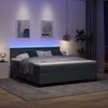 vidaXL LED box s pružinami Tmavo šedá a biela 180 x 200 cm