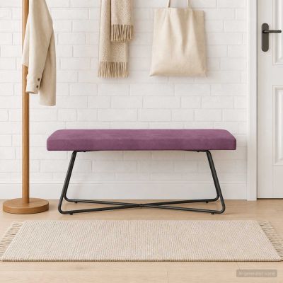 vidaXL lavička Fialová 110 x 40 x 45 cm Zamat