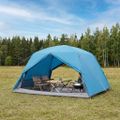 vidaXL Stan na batohovanie 4-miestny Modrá 185T Polyester s PU náterom
