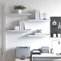 vidaXL Plávajúce nástenné police 4ks dubové a biele 60x23,5x3,8 cm MDF