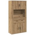 vidaXL Highboard dub artisan 80 x 33 x 150 cm Kompozitné drevo