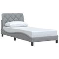 vidaXL Rám postele bez matraca bledosivý 80x200 cm látka