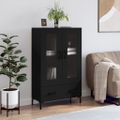vidaXL Vysoká skrinka čierna 69,5x31x115 cm kompozitné drevo