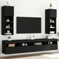 vidaXL TV skrinky s LED svetlami 2 ks čierne 30,5x30x90 cm