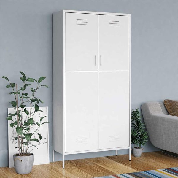 vidaXL Skriňa biela 90x50x180 cm oceľová