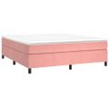 vidaXL Posteľný rám s boxspringom ružový 180x200 cm zamat