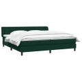 vidaXL Box Spring Posteľ s matracmi Tmavo zelená 200x210 cm Zamat