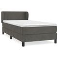 vidaXL Posteľný rám boxspring s matracom tmavosivý 90x200 cm zamat