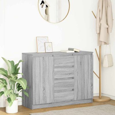 vidaXL Komoda so zásuvkami sivá sonoma 100,5x35x76 cm kompozitné drevo