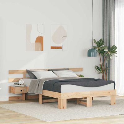 vidaXL Rám postele Hnedá 135 x 190 cm Masívne borovicové drevo