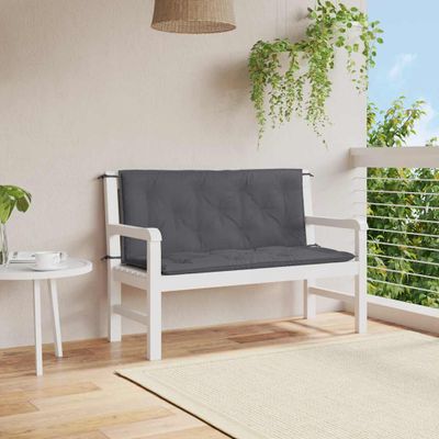 vidaXL Podložka na záhradnú lavicu, antracit 120x(50+50)x7 cm, oxford