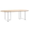 vidaXL Nohy konferenčného stolíka v tvare T, 2 ks, biele, 50x25x(42-43) cm, oceľové