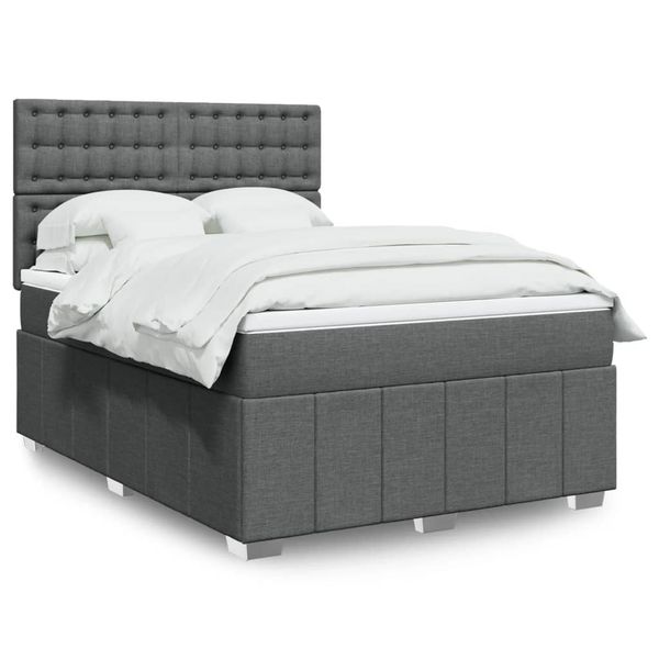 vidaXL Boxspring posteľ s matracom tmavosivá 160x200 cm látka