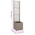 vidaXL Záhradný kvetináč s trellis Svetlohnedá 36 x 36 x 140 cm PP